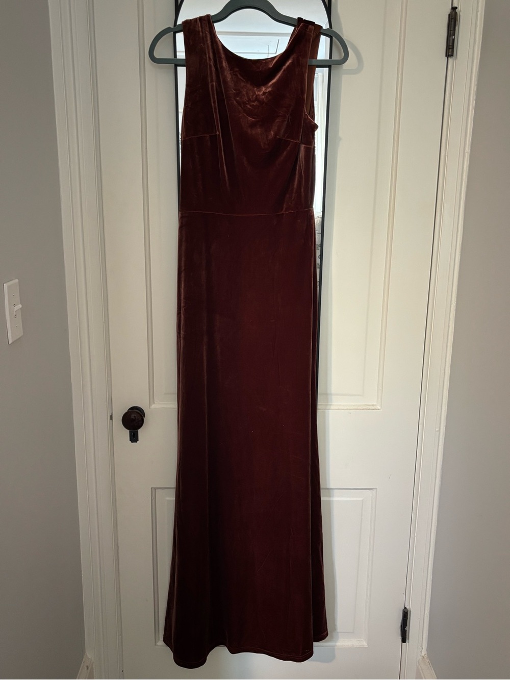 Revelry Sleeveless Velvet Bridesmaid Dress in Terracotta